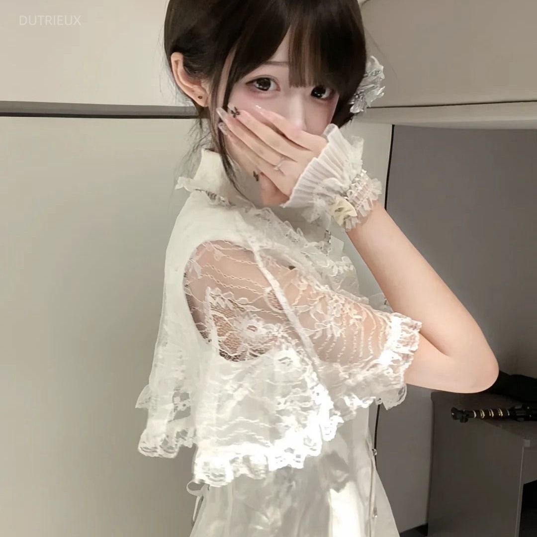 Korean Style A Line Shirt Dress - Japanese Gothic Y2k Style Rhinestone Bow