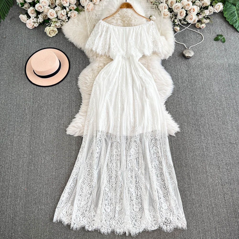 Boho Summer Beach Maxi Dress - Womens Maxi Dress Off The Shoulder