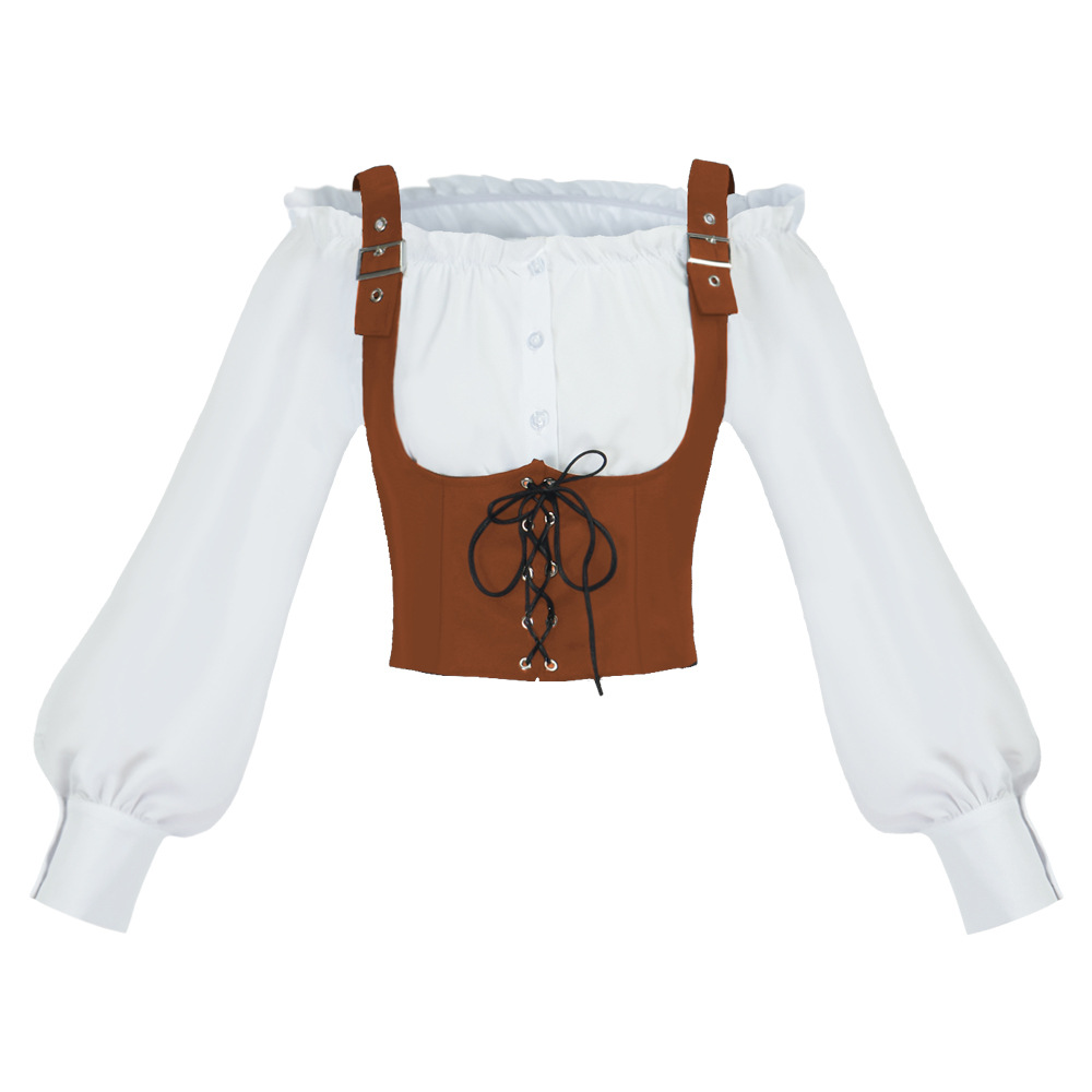 Blouses - Retro Western Style Women Blouse Suede
