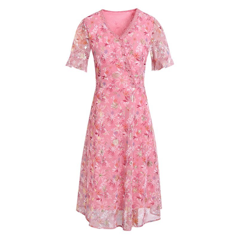 Women Summer Casual Dress Ladi - đánh giá và giá French Vintage Floral Midi Dress