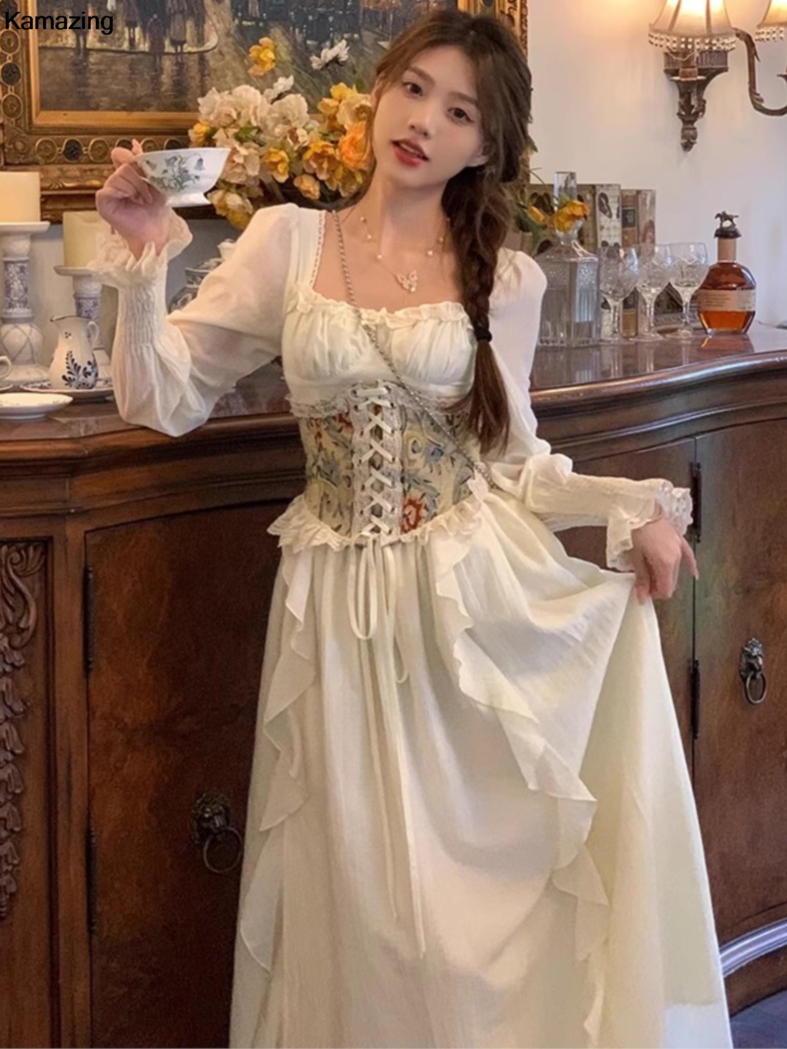 Vintage French Corset Midi Dre - đánh giá và giá French Vintage Floral Midi Dress