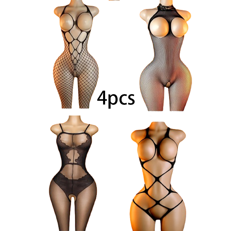 4-Piece Set: Black Cut-Out Ope - đánh giá và giá Lingerie