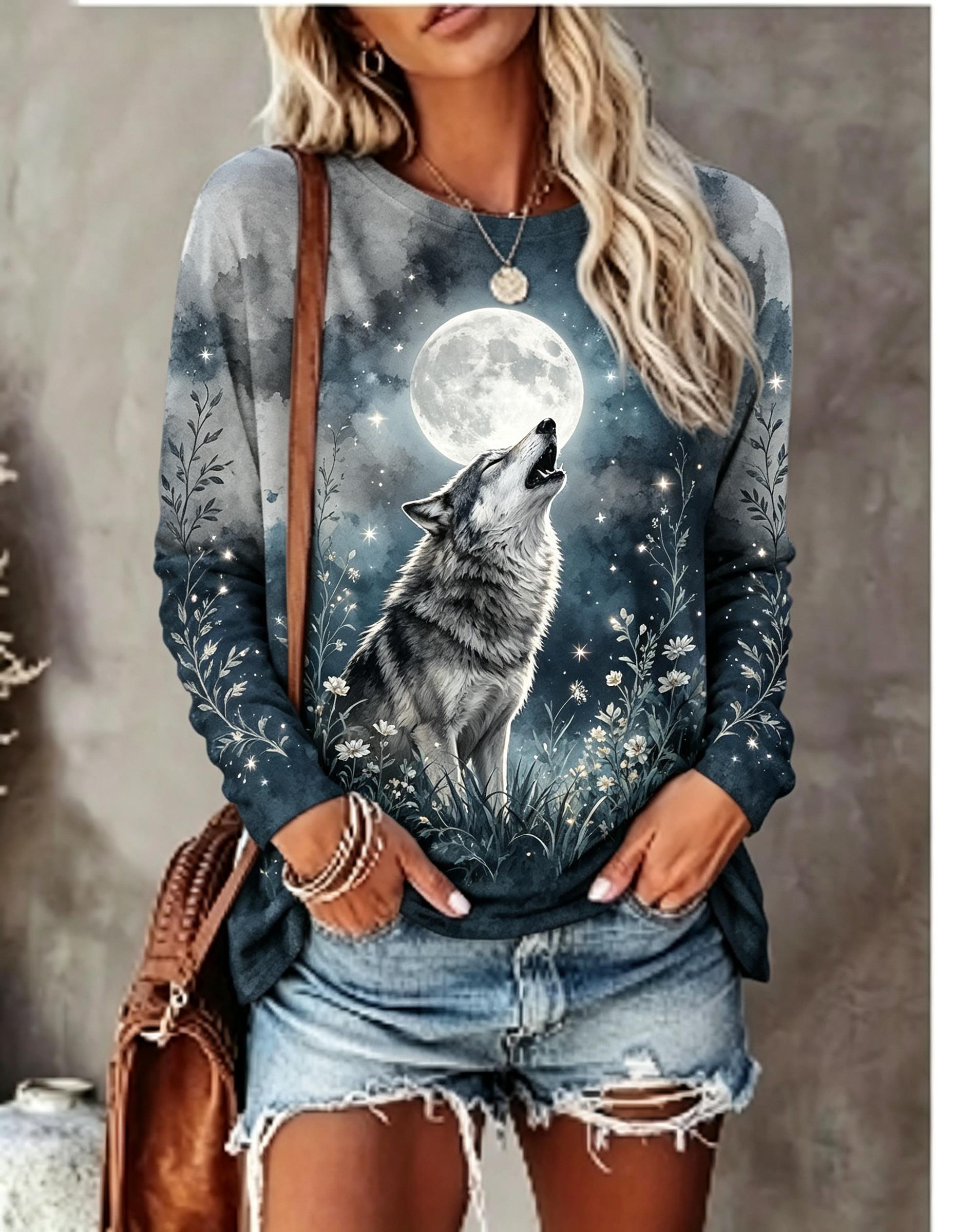 Women Long Sleeve T Shirt Howl - đánh giá và giá Blouses